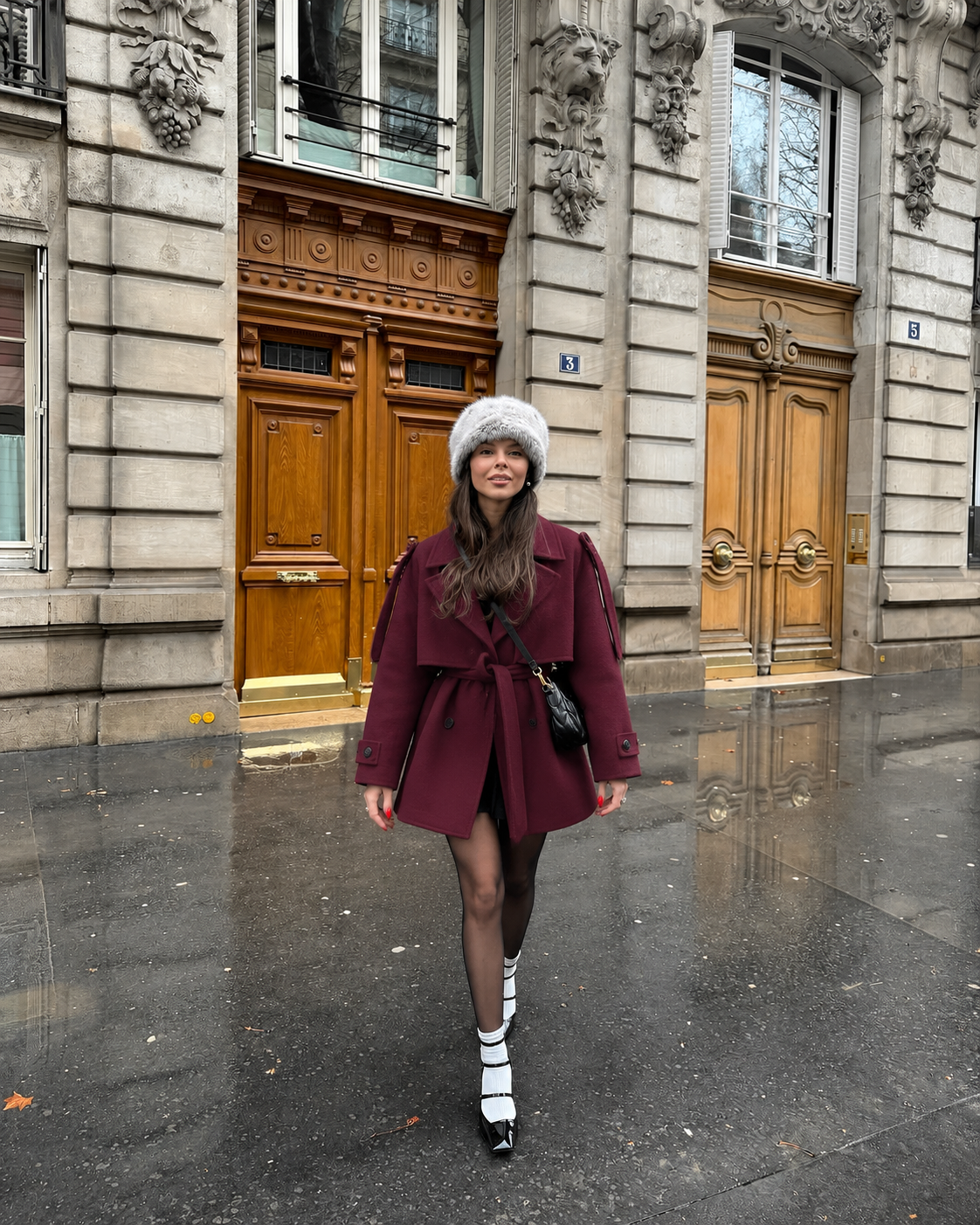 MODAL WINTER SCULPTED BELTED COAT – BURGUNDY