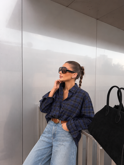 Heritage Check Shirt - navy blue
