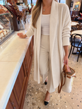 Cream Long Knit Cardigan