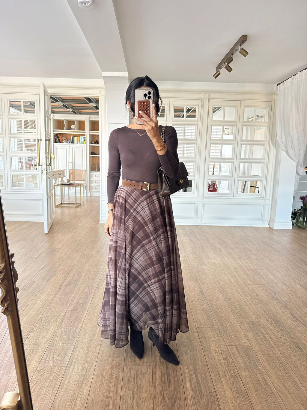 Notting Hill Plaid Suknja LIGHT BROWN