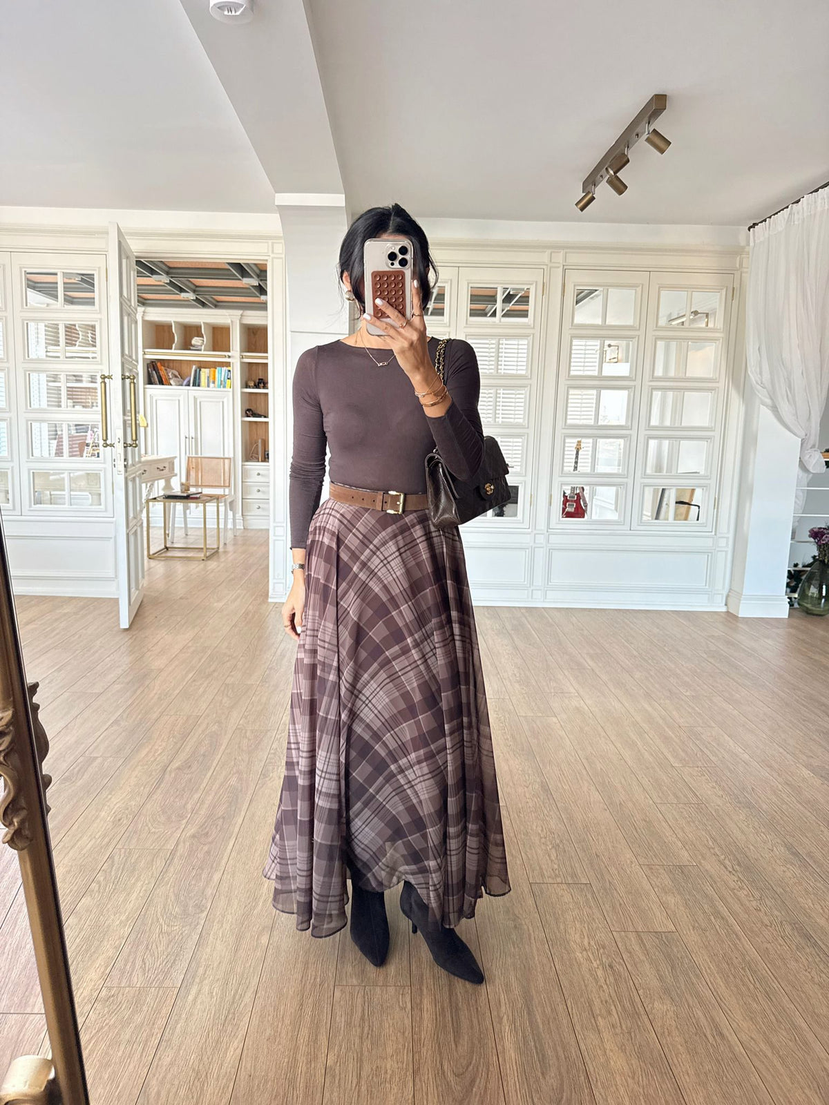 Notting Hill Plaid Suknja LIGHT BROWN