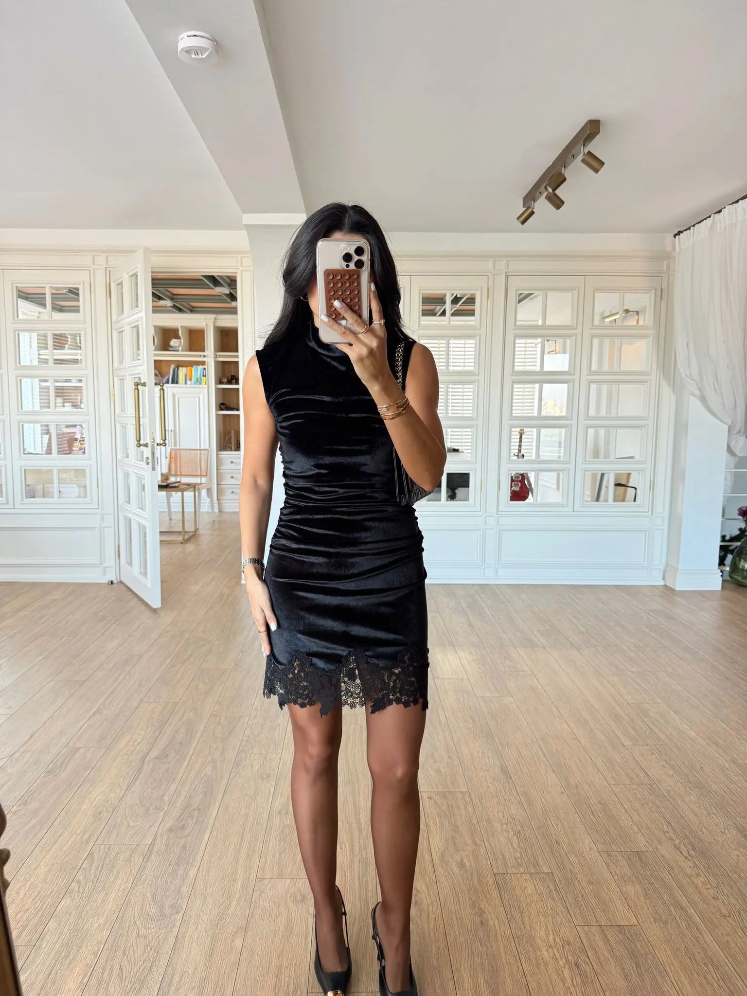 Velvet Noir Lace Dress