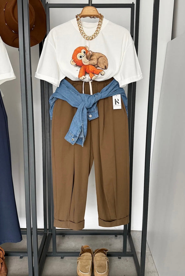 PUNCH PRINTED T-SHIRT – ECRU