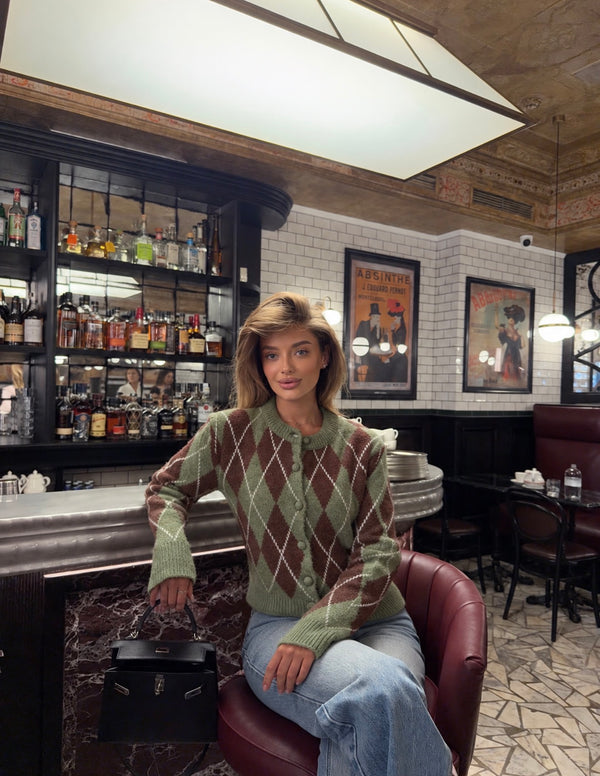 ARGYLE KNIT CARDIGAN - više boja
