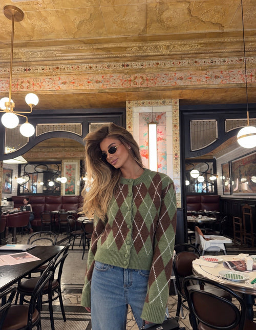 ARGYLE KNIT CARDIGAN - više boja
