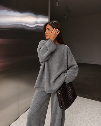SOFT COTTON KNIT SET – GRAY