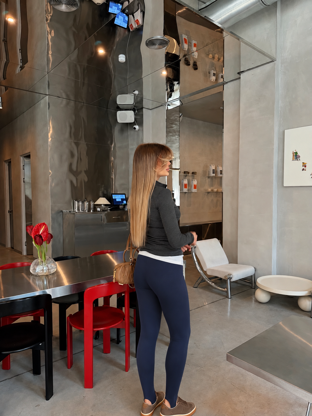 Stirrup Leggings od modala - teget boja