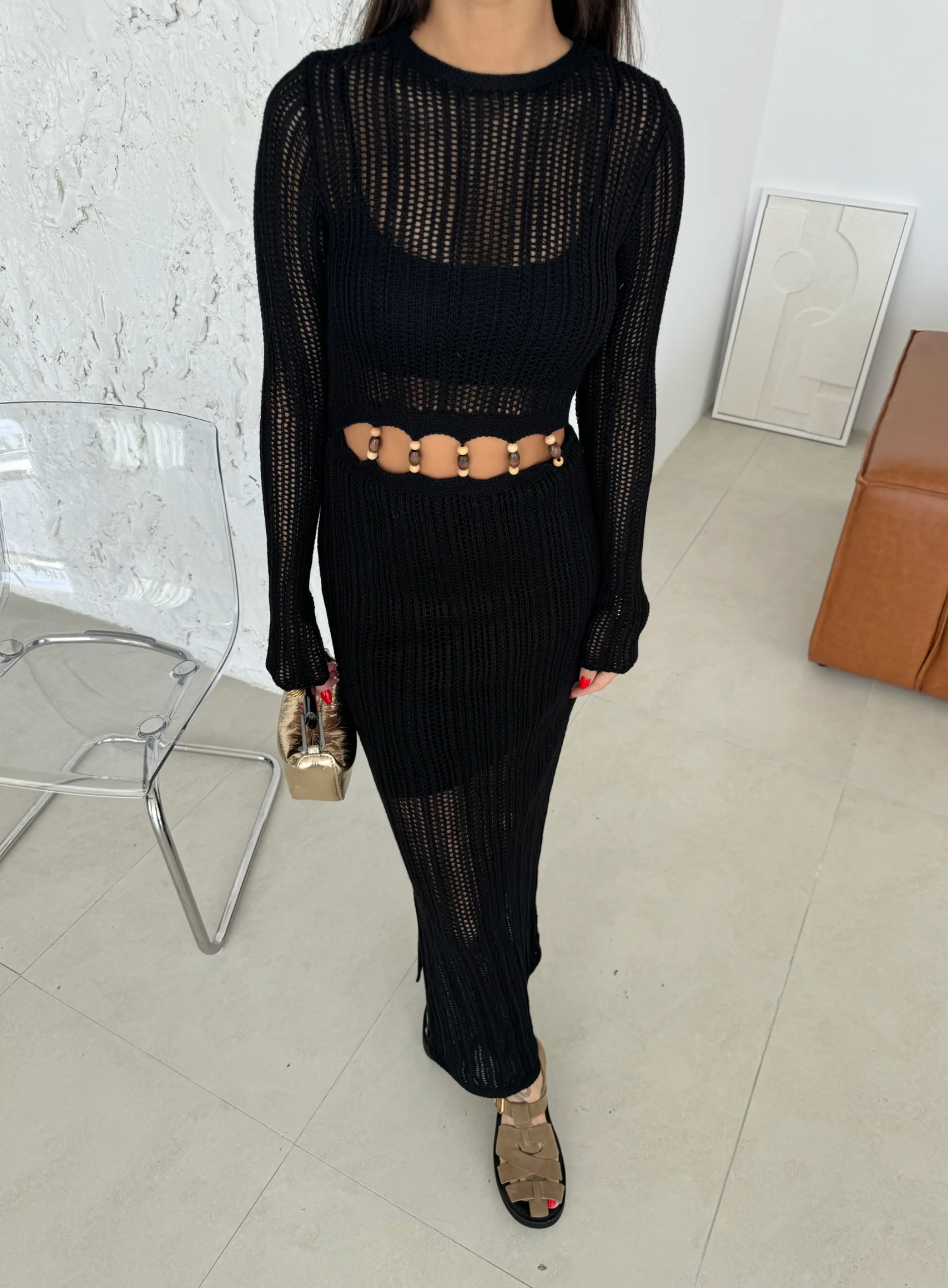 Letnja Cut-Out Pletena Haljina - dve boje