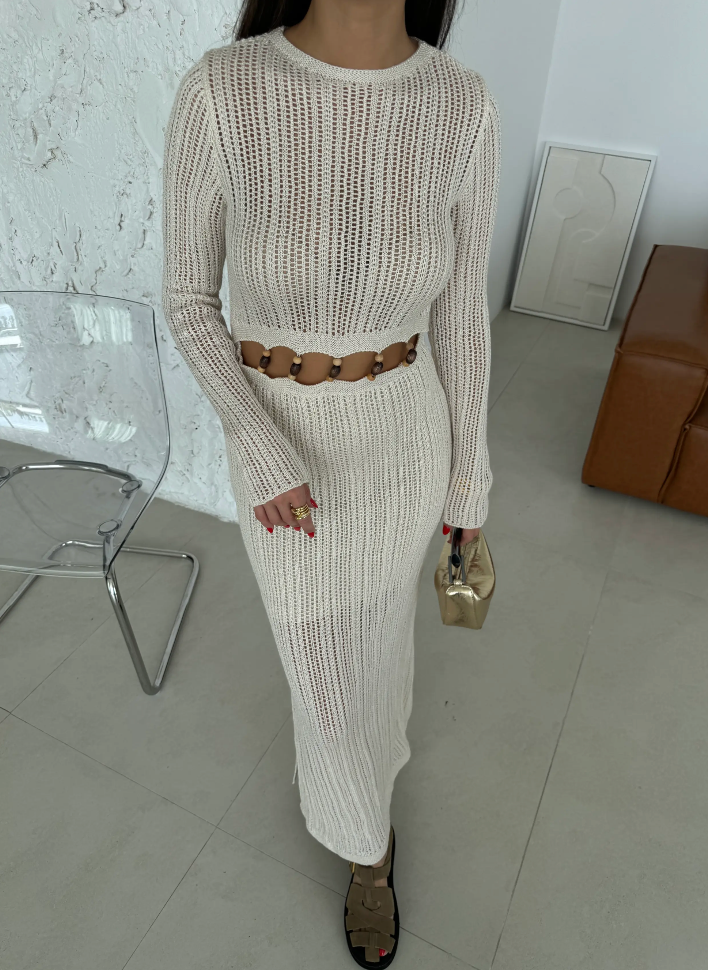 Letnja Cut-Out Pletena Haljina - dve boje