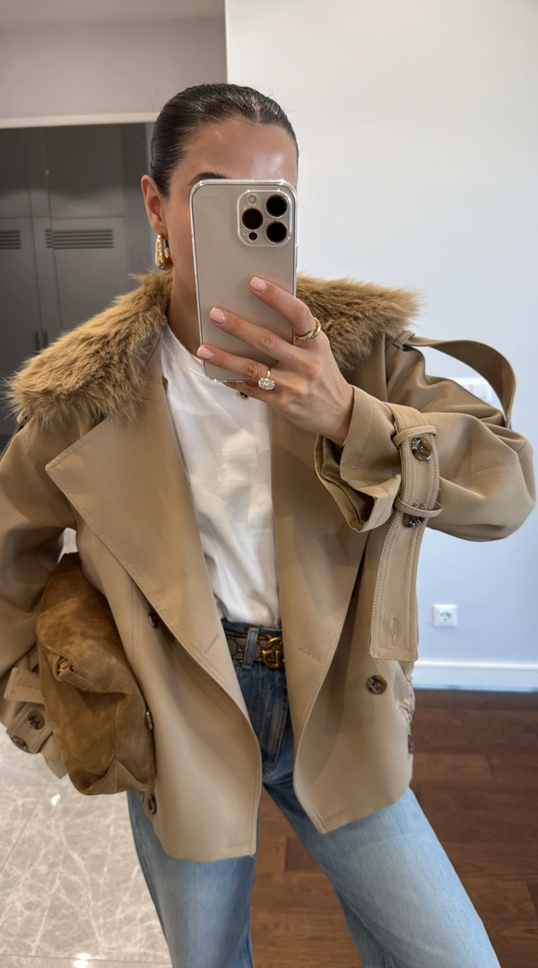 The Short Camel Fur Trench