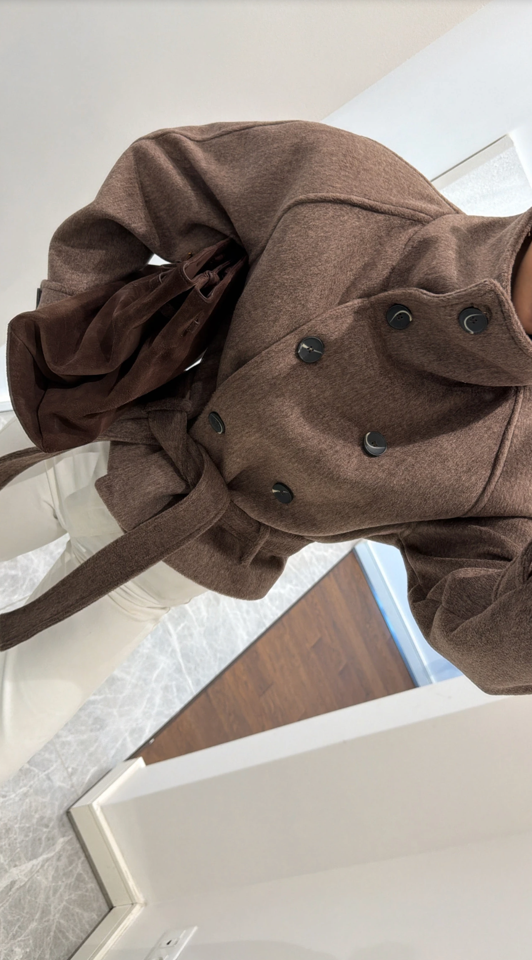 BROWN WOOL SHORT COAT