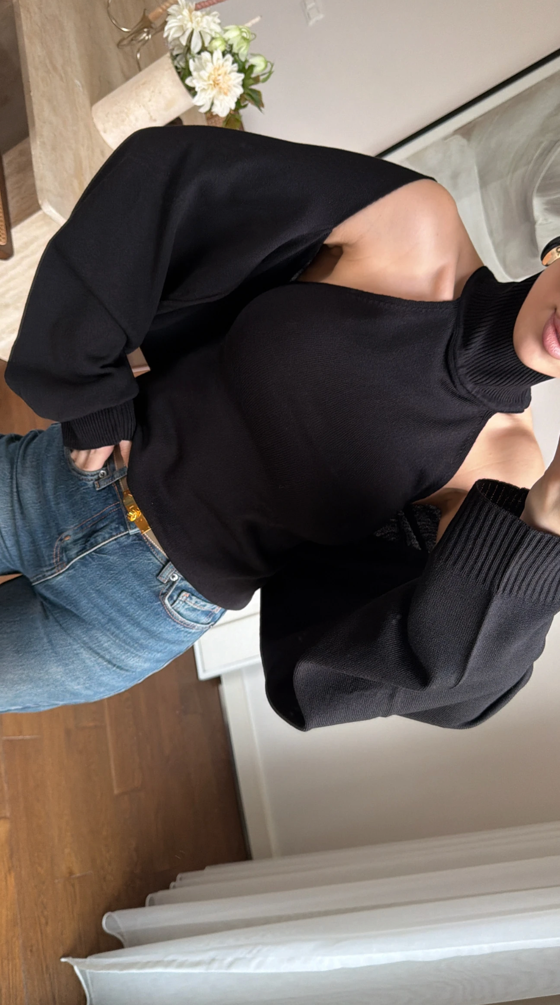 Minimal knit bolero crna