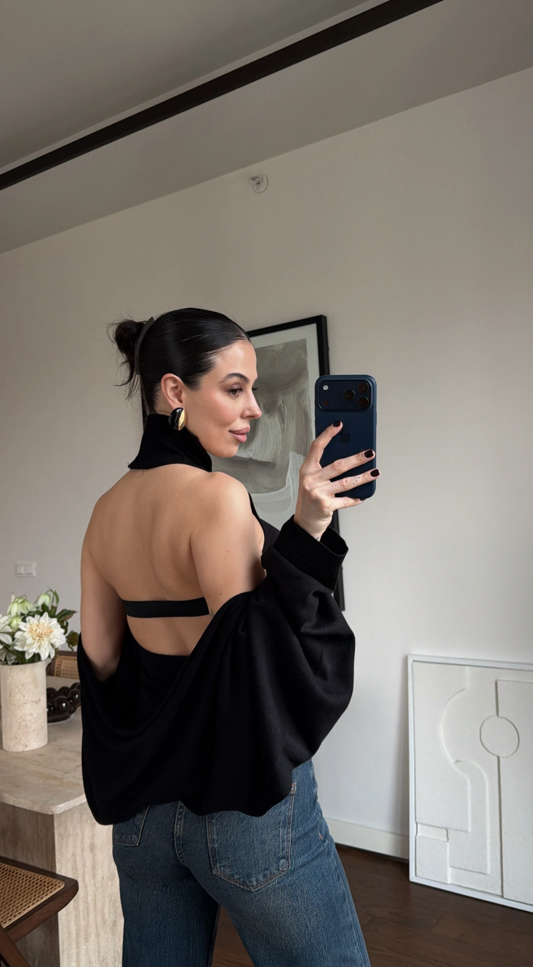 Minimal knit bolero crna