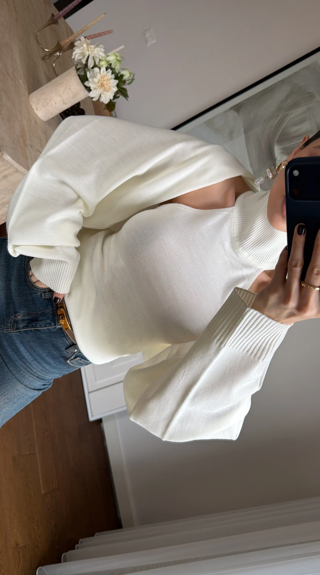 Minimal knit bolero nude