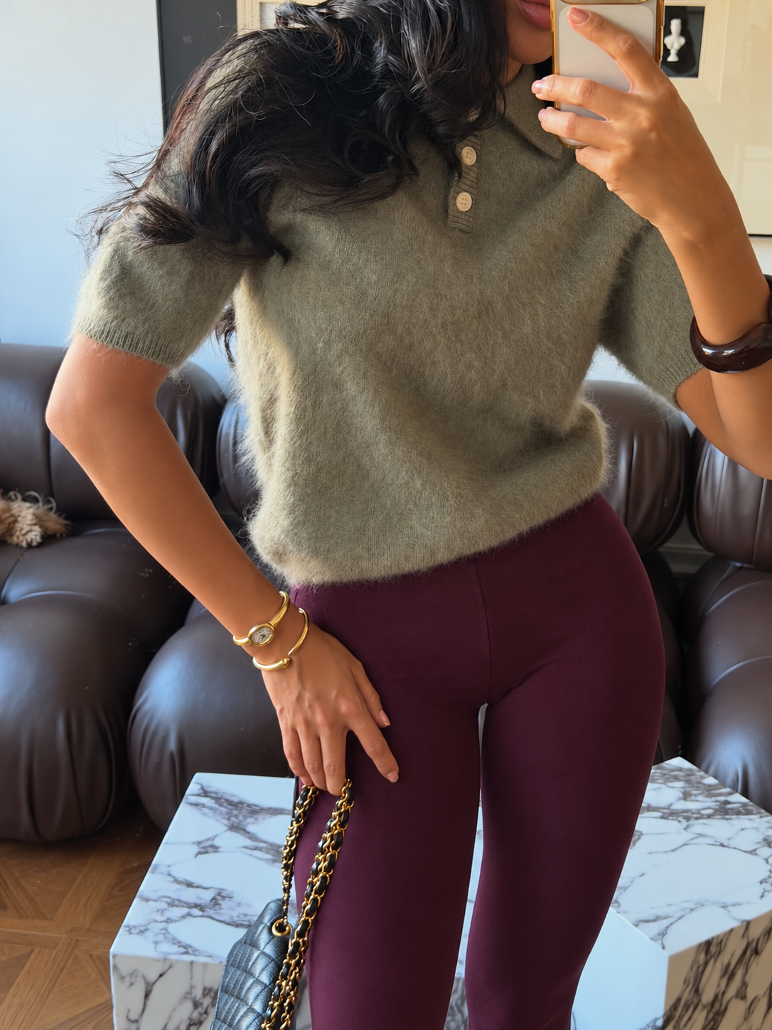 Stirrup Leggings od modala - bordo boja