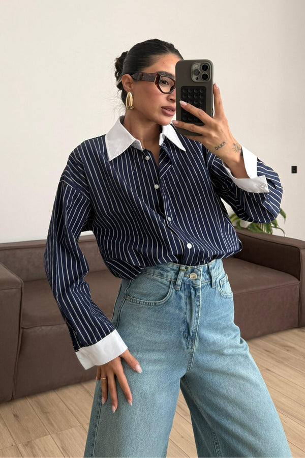 Fifth Avenue prugasta košulja - teget boja