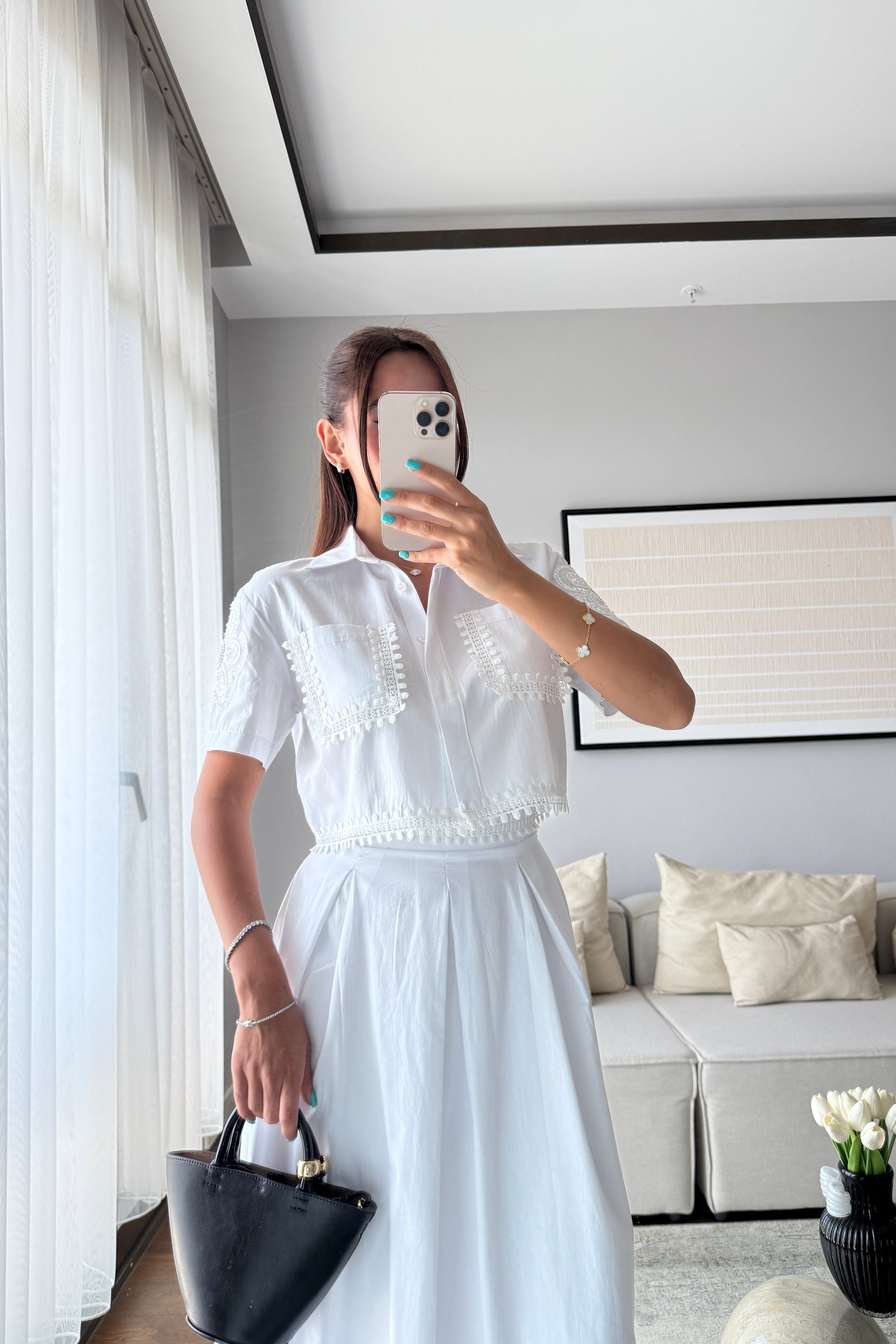 Cotton Lace White Set
