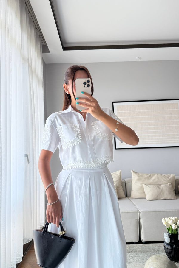 Cotton Lace White Set