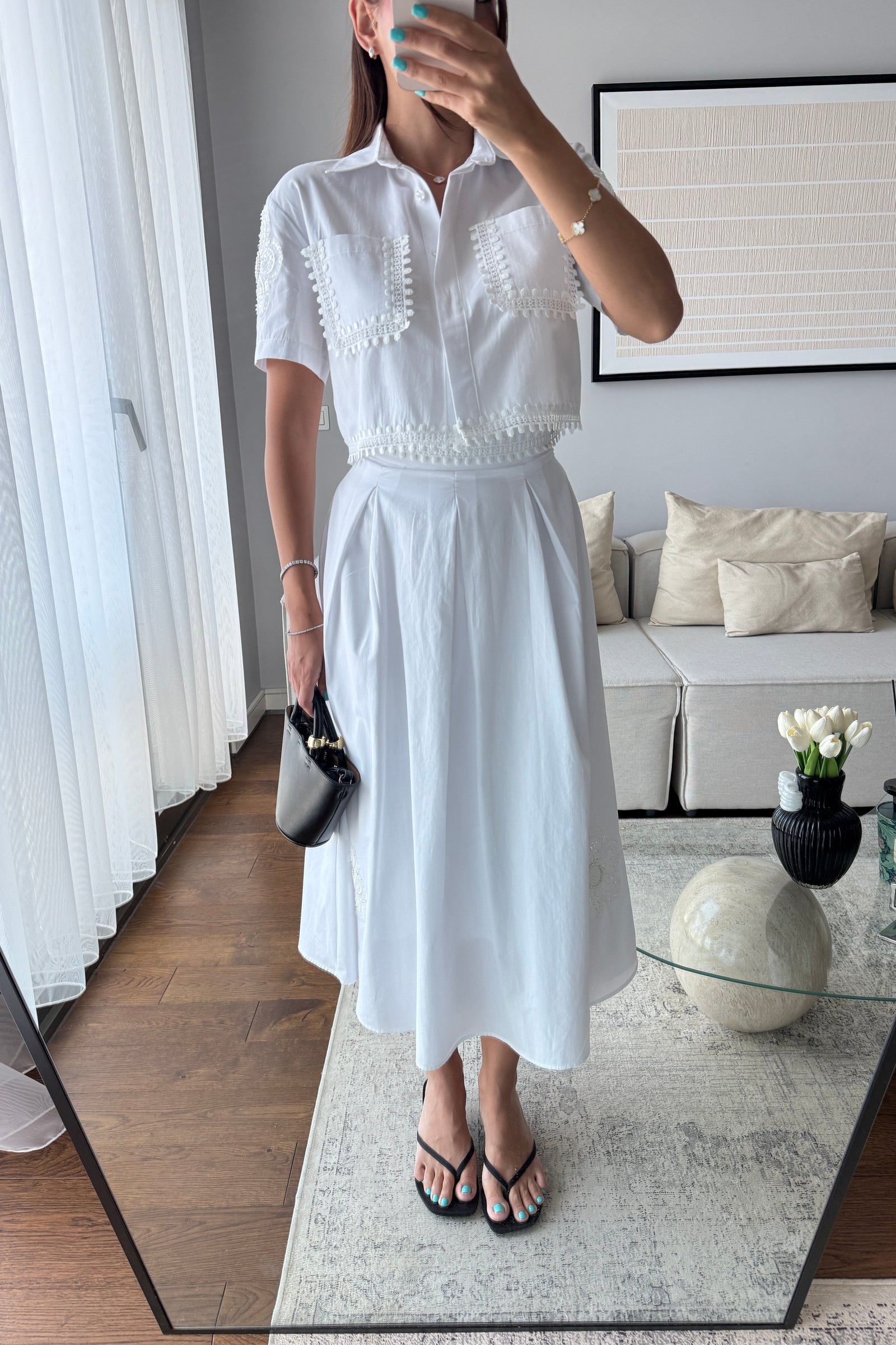 Cotton Lace White Set