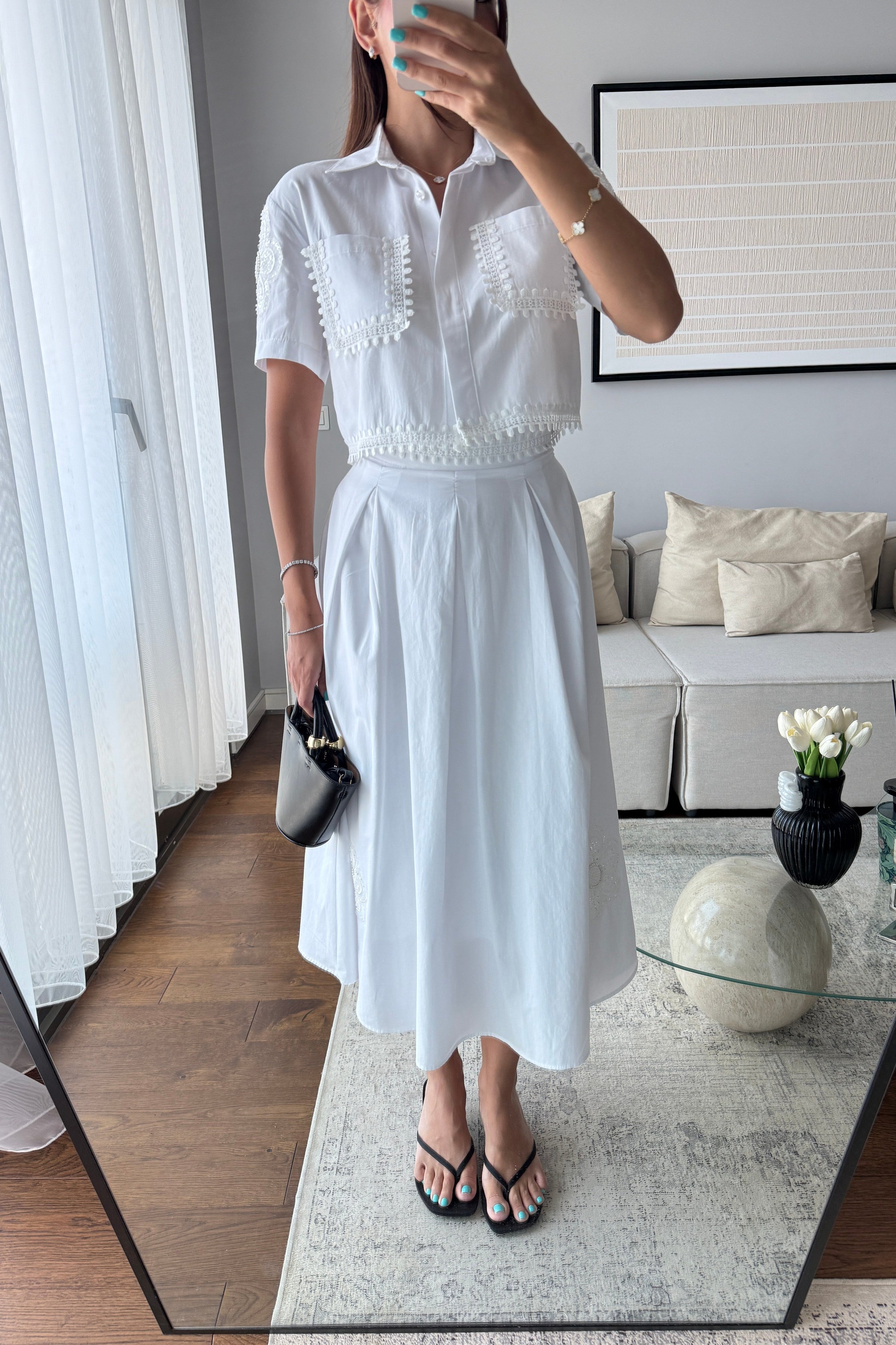 Cotton Lace White Set