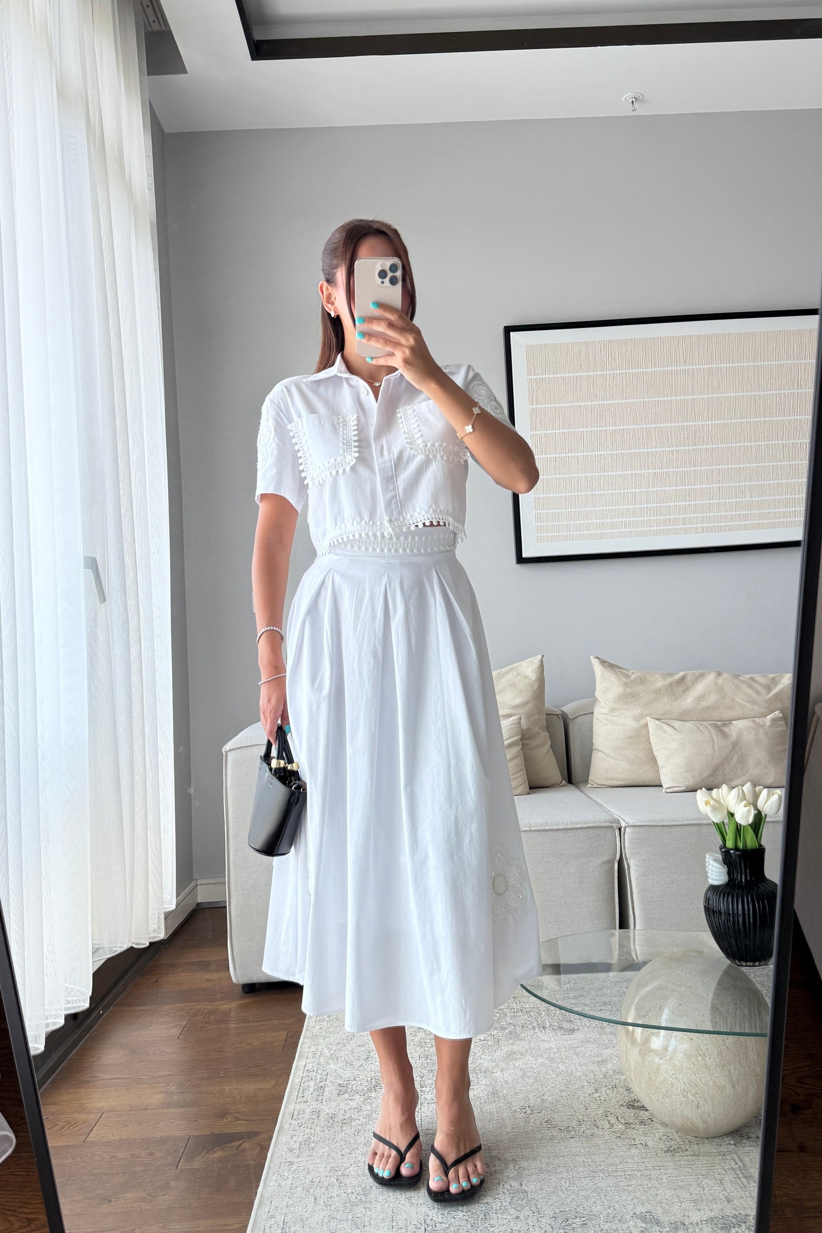 Cotton Lace White Set