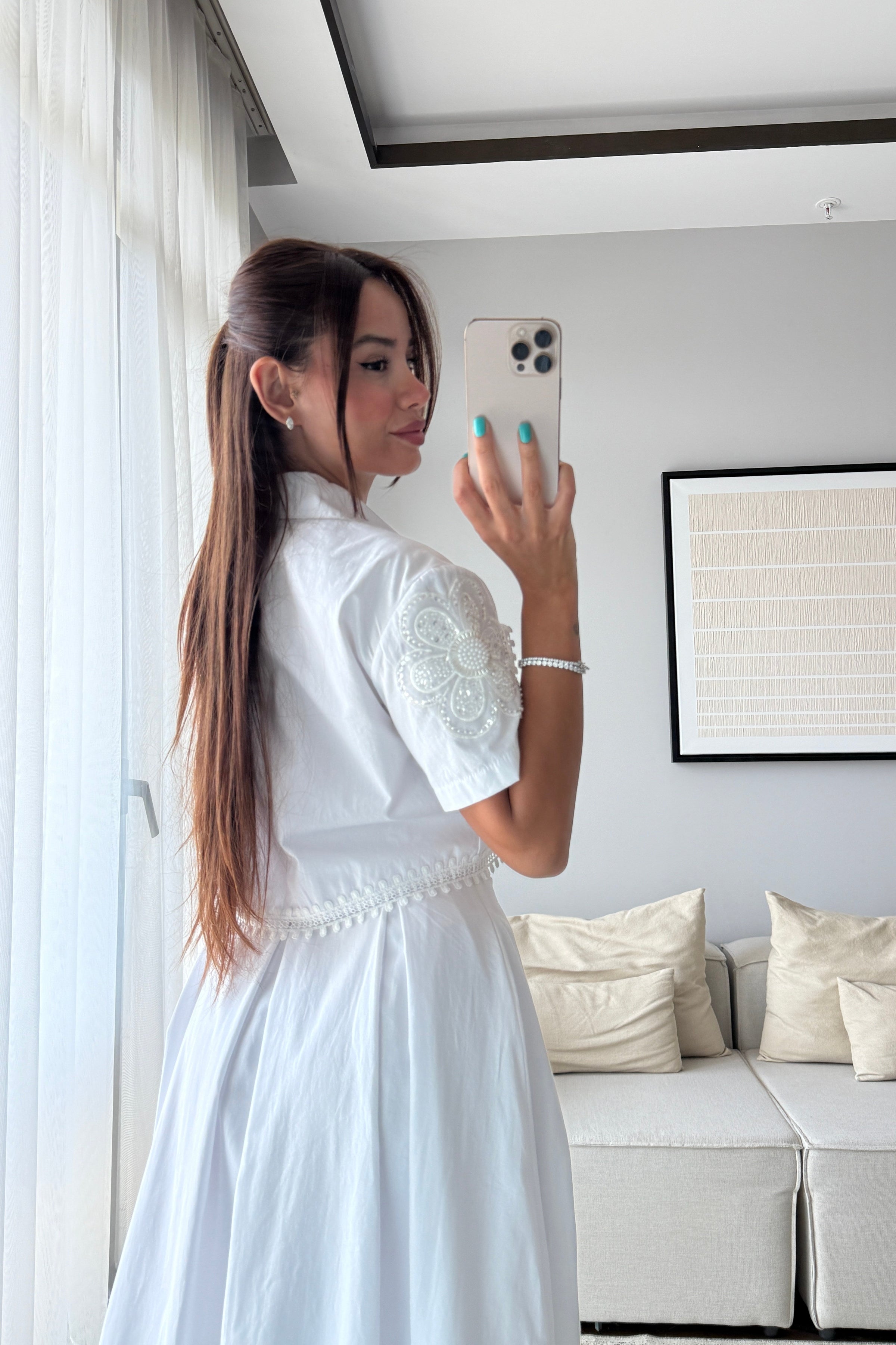 Cotton Lace White Set