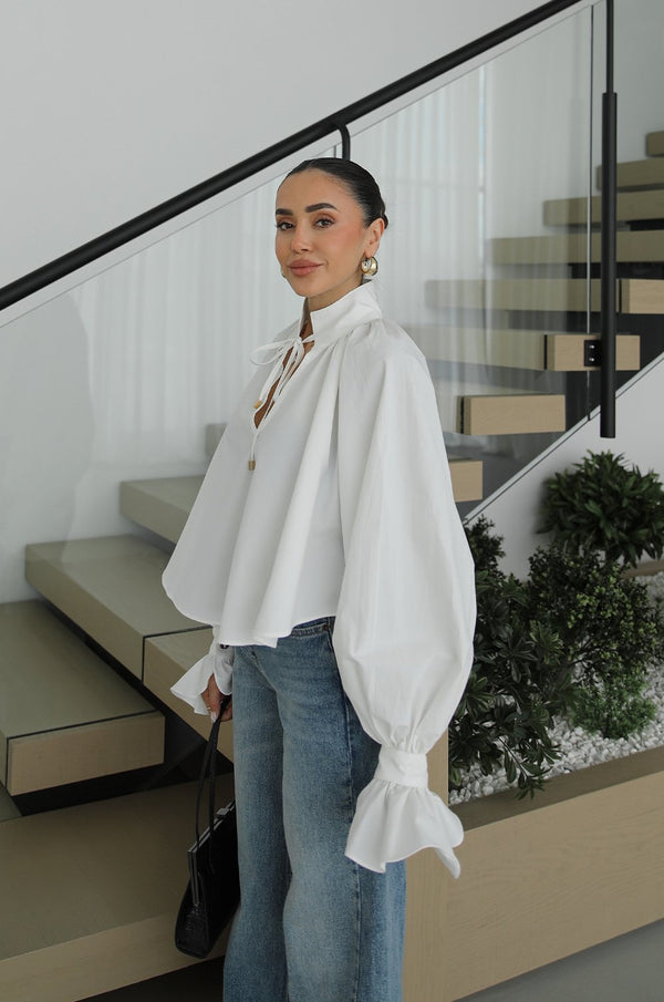 Premium Poplin Bluza Košulja Bela