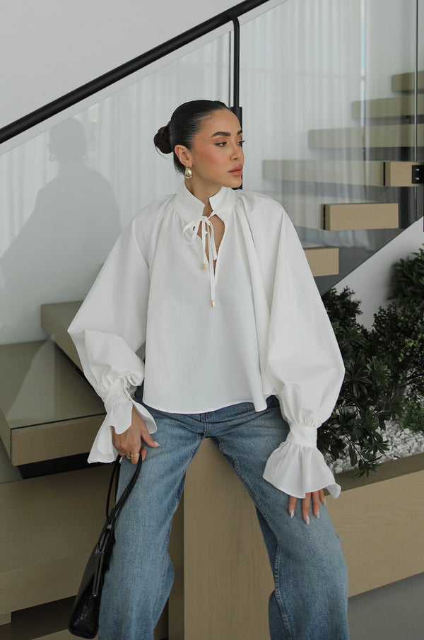 Premium Poplin Bluza Košulja Bela