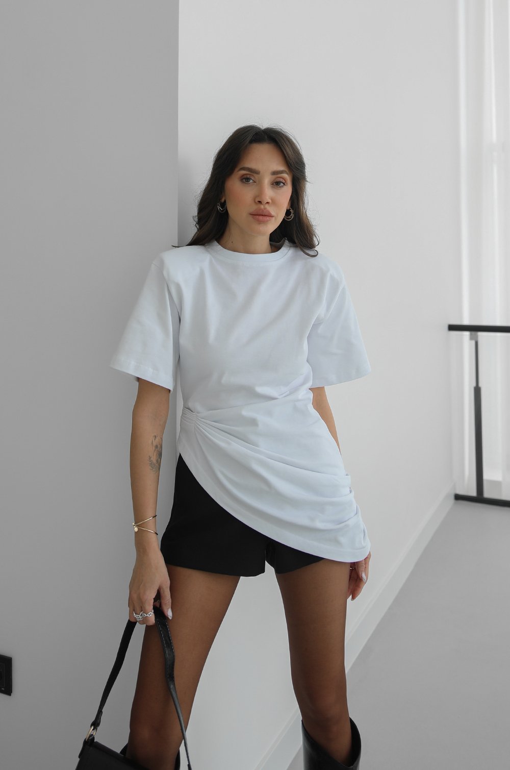 Designer Twist Cotton T-Shirt Light Pink