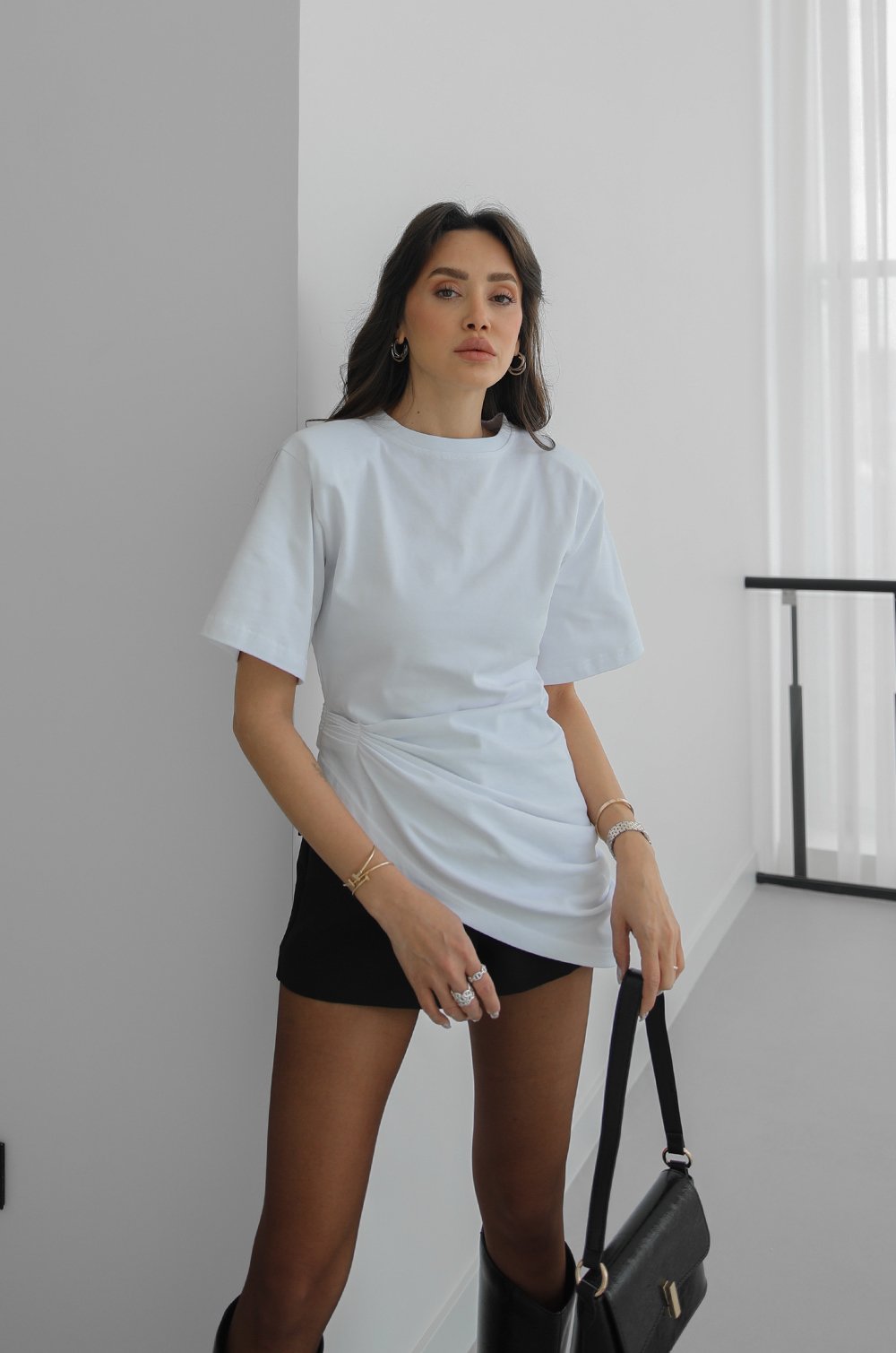 Designer Twist Cotton T-Shirt Light Pink