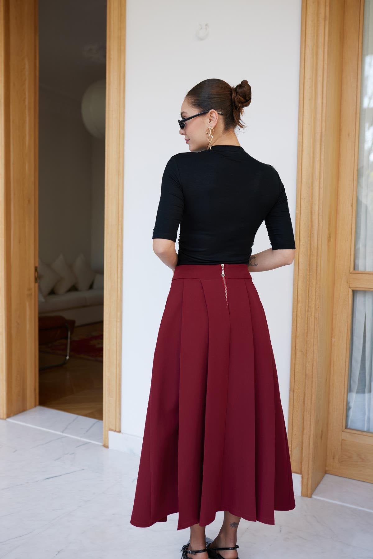 KARLA PREMIUM SKIRT BURGUNDY