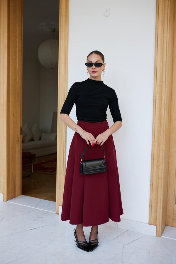 KARLA PREMIUM SKIRT BURGUNDY