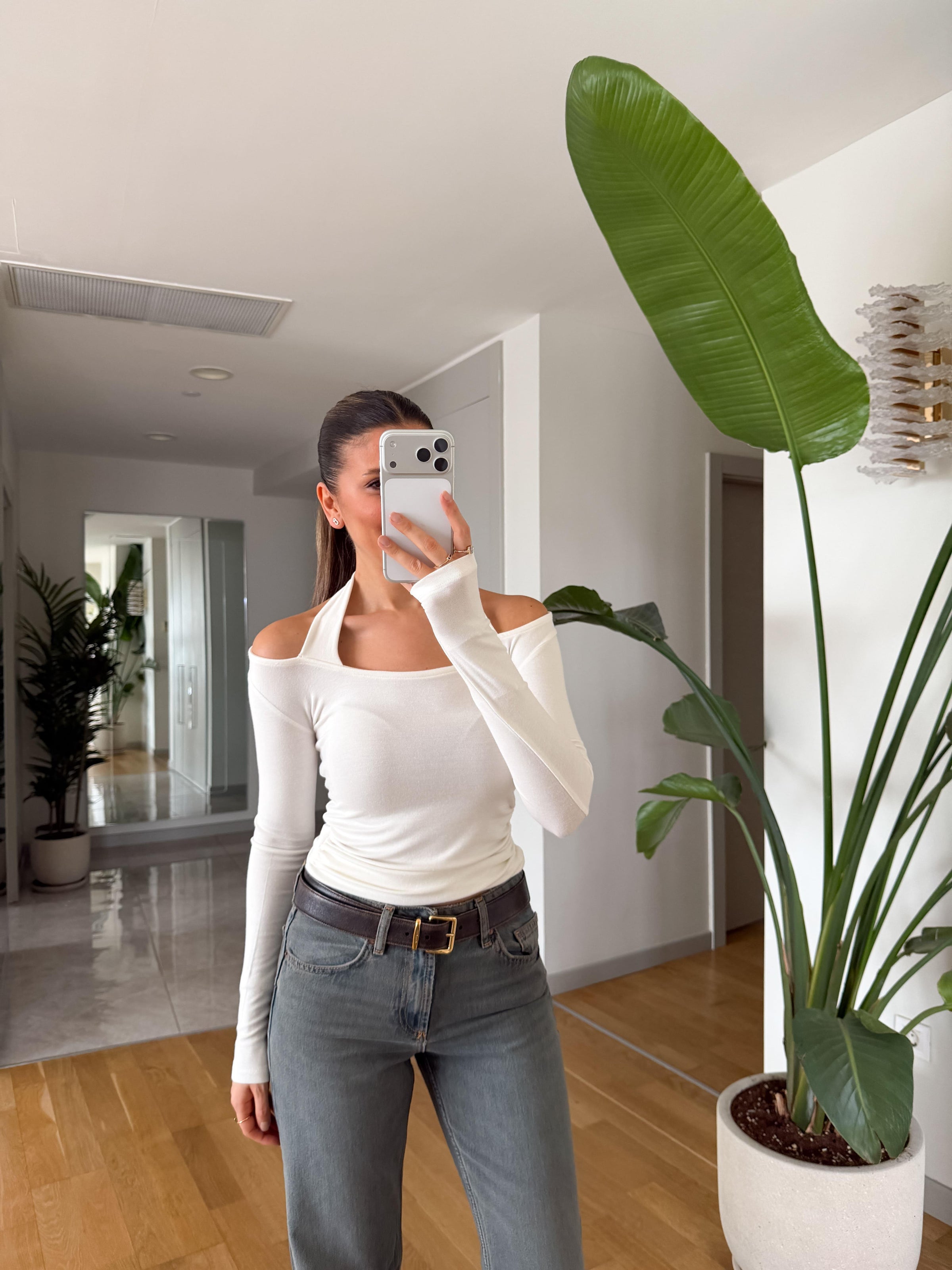 BASIC VISKOZNA BLUZA MAJICA BELA