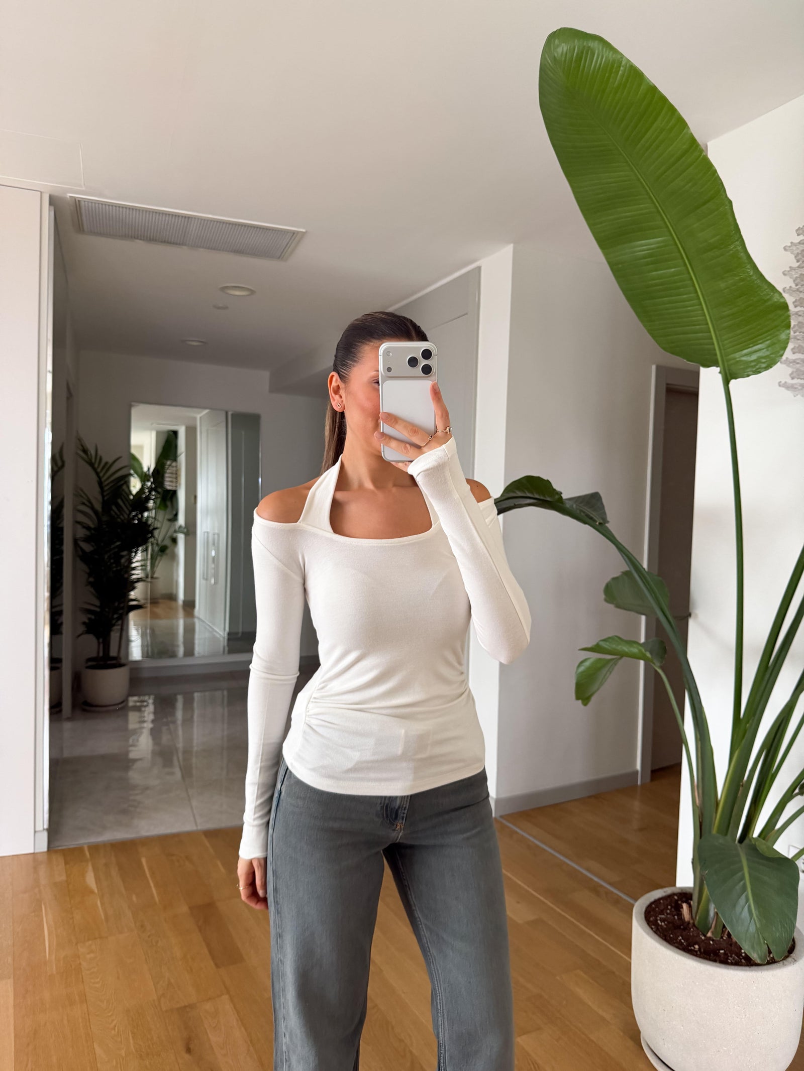 BASIC VISKOZNA BLUZA MAJICA BELA