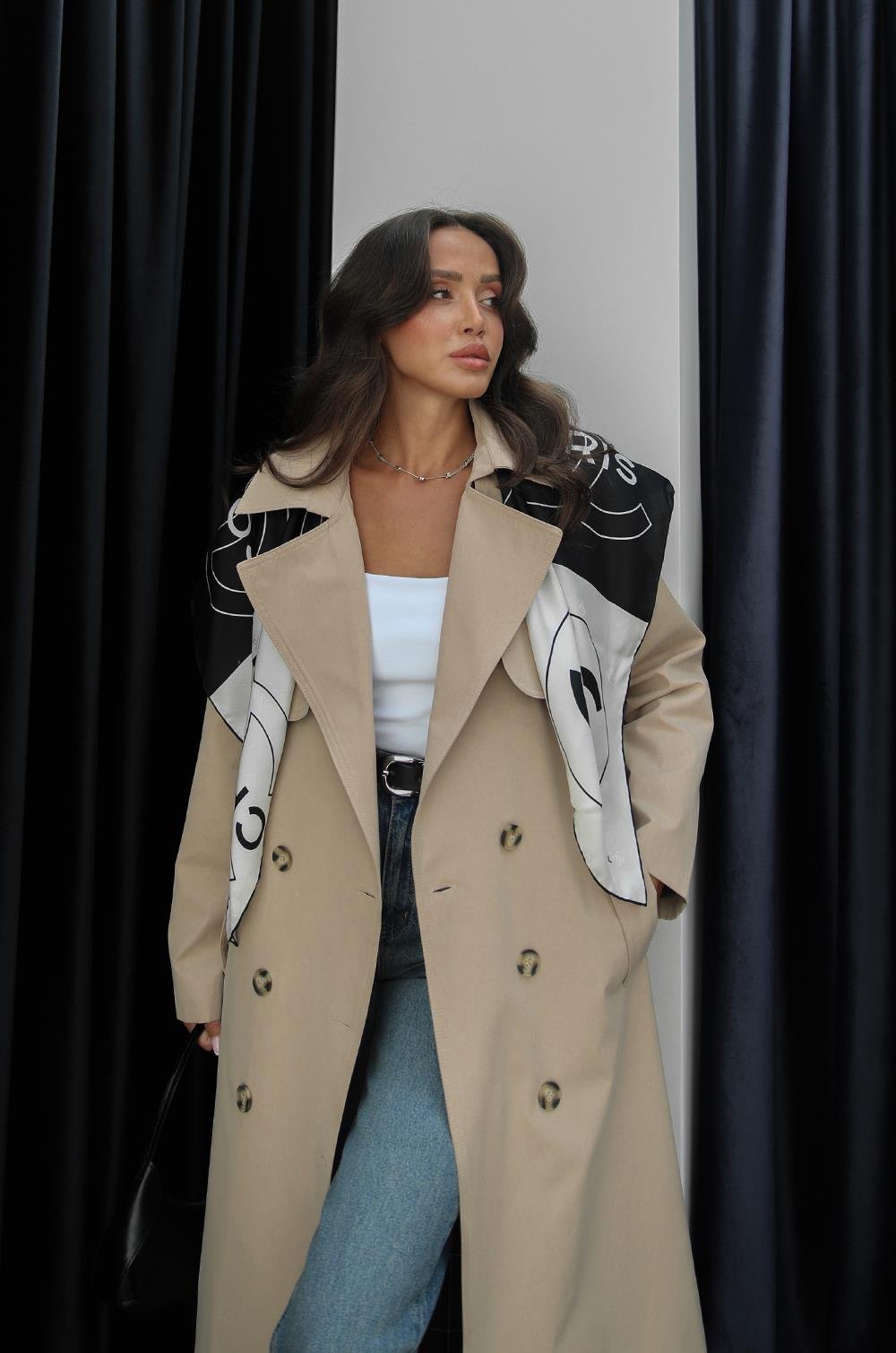 Beige Heritage Trench – Premium Karirana Postava