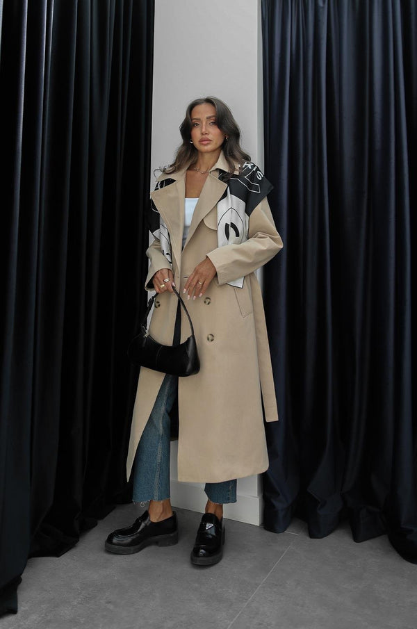 Beige Heritage Trench – Premium Karirana Postava