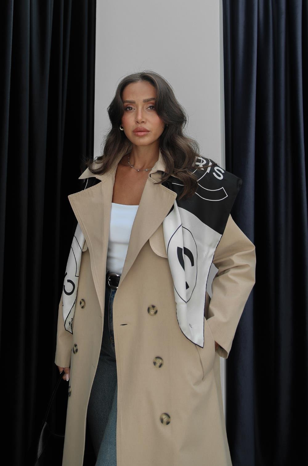 Beige Heritage Trench – Premium Karirana Postava