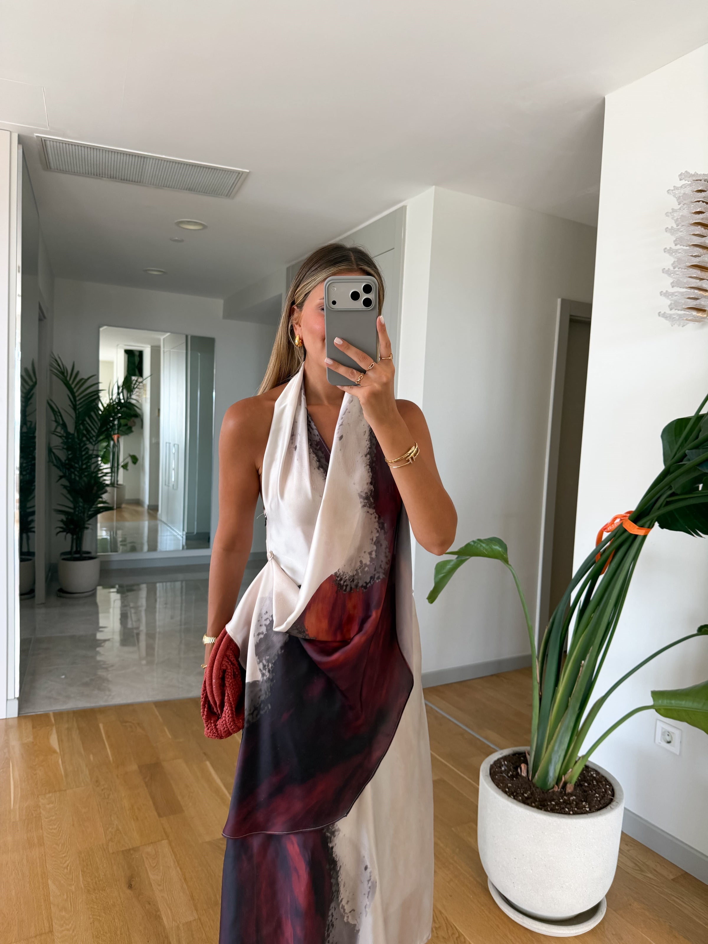Dias Halter Neck Printed Haljina