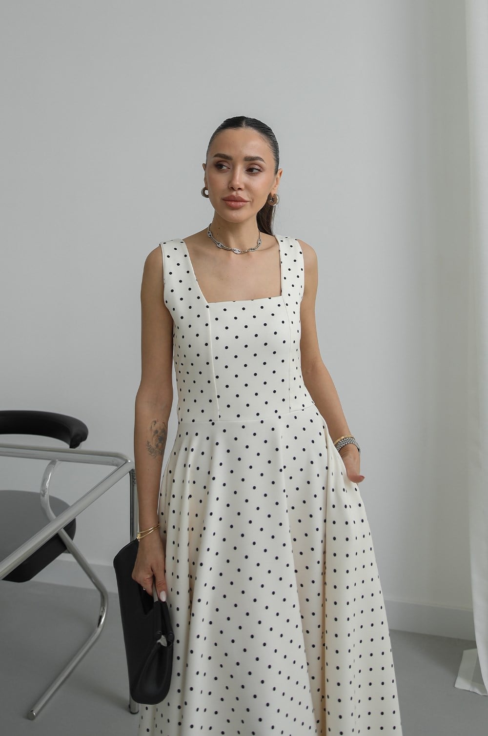 Vintage Polka Dot Maxi Dress