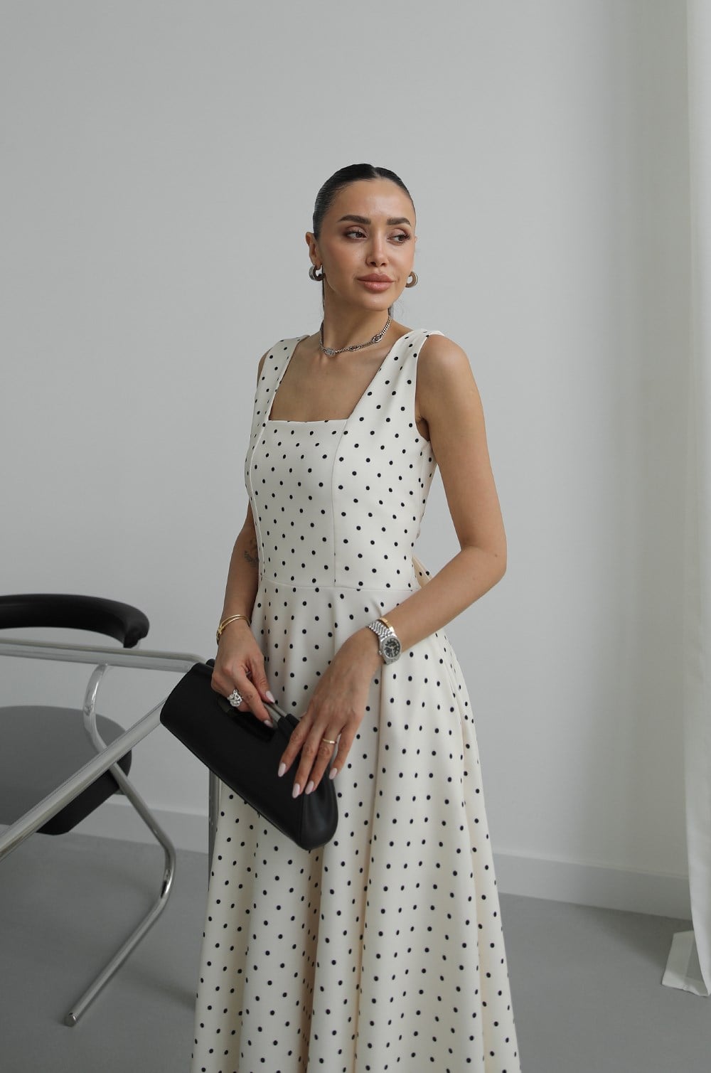 Vintage Polka Dot Maxi Dress