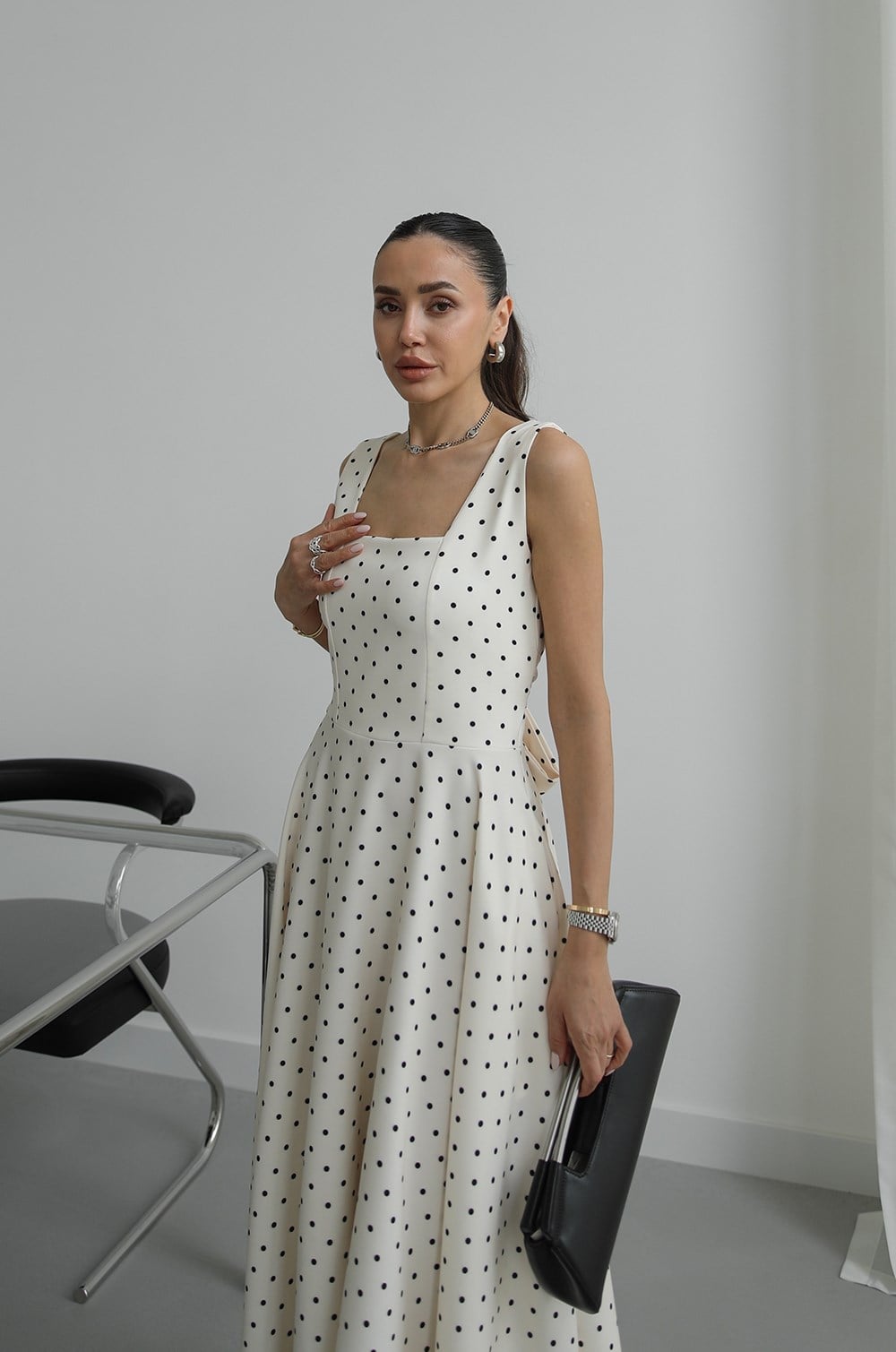 Vintage Polka Dot Maxi Dress