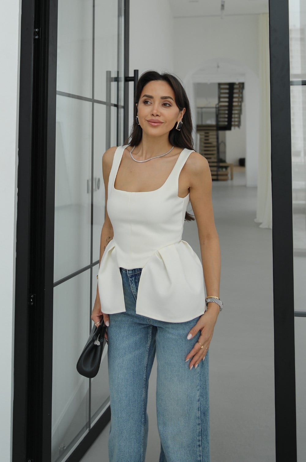 Peplum Sculpt Corset Top with Wide Straps - više boja