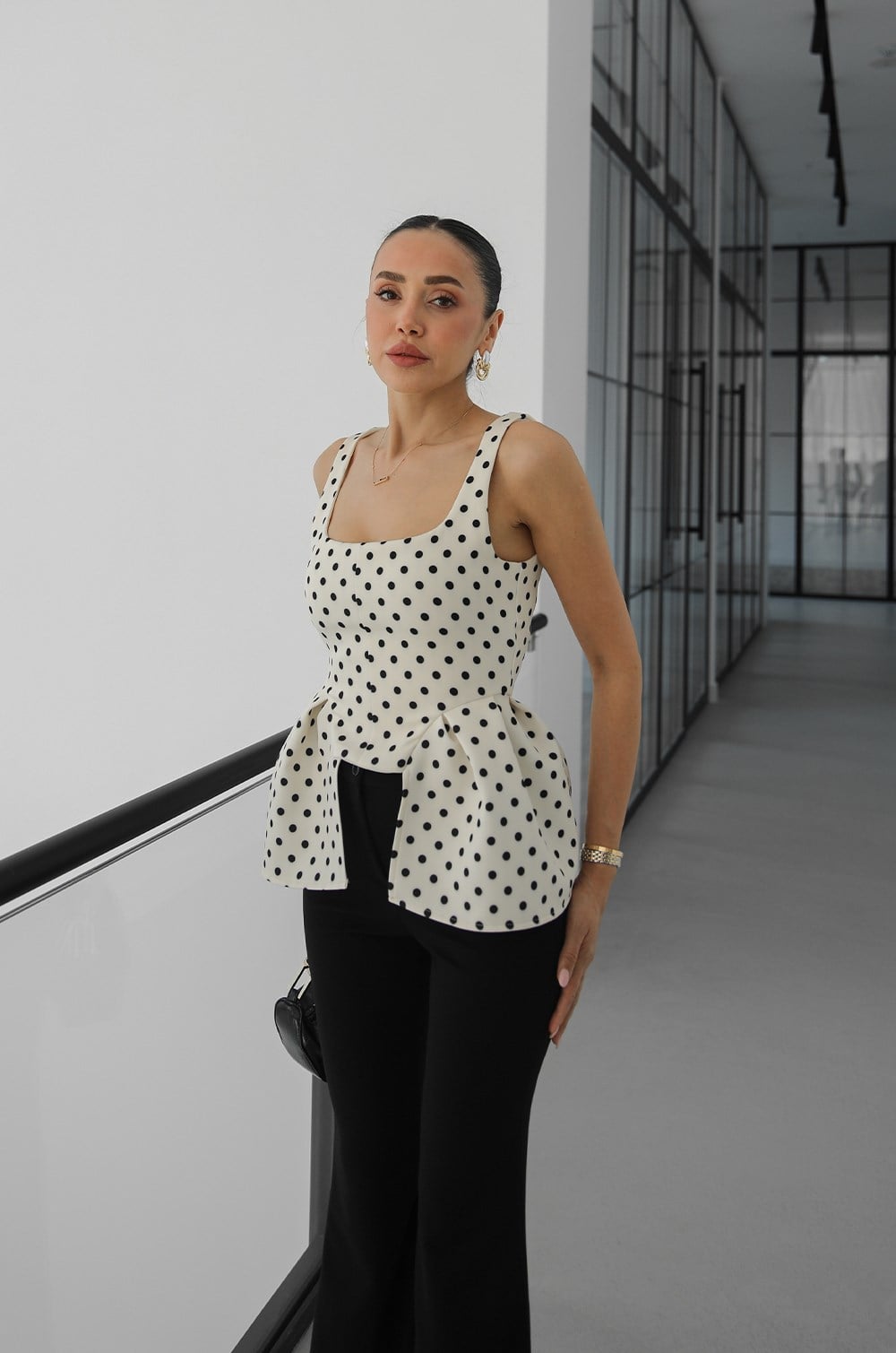 Peplum Sculpt Corse Dots Top - više boja