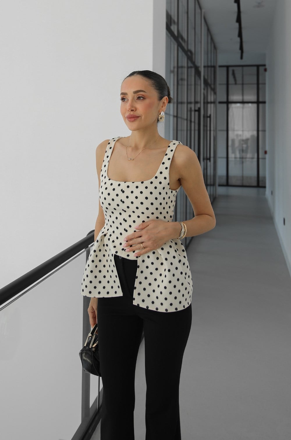 Peplum Sculpt Corse Dots Top - više boja