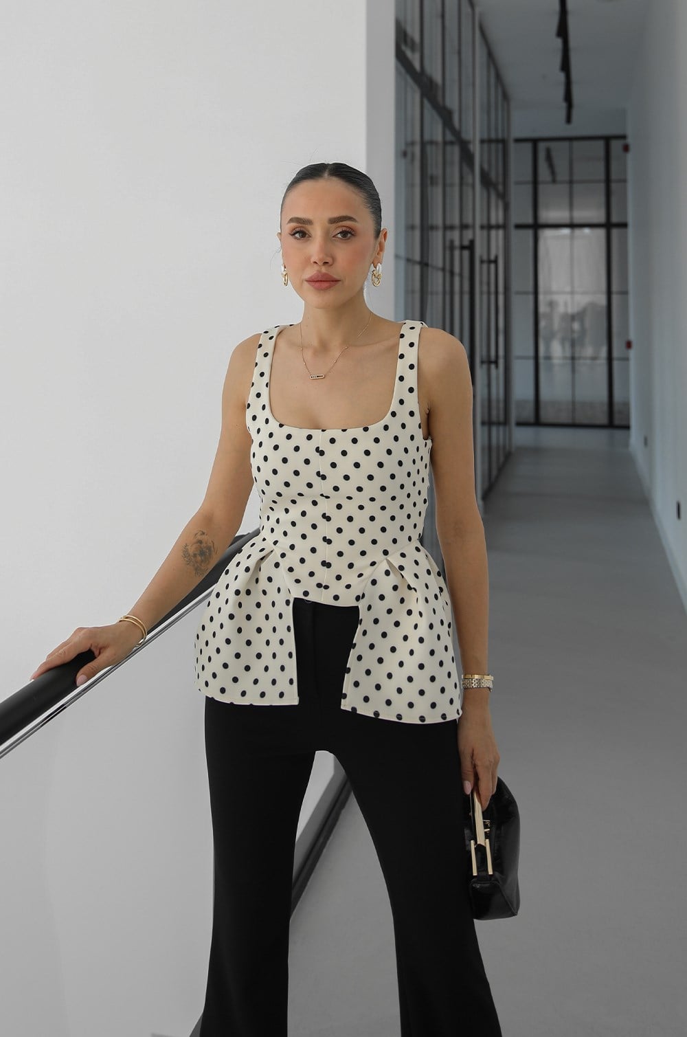 Peplum Sculpt Corse Dots Top - više boja