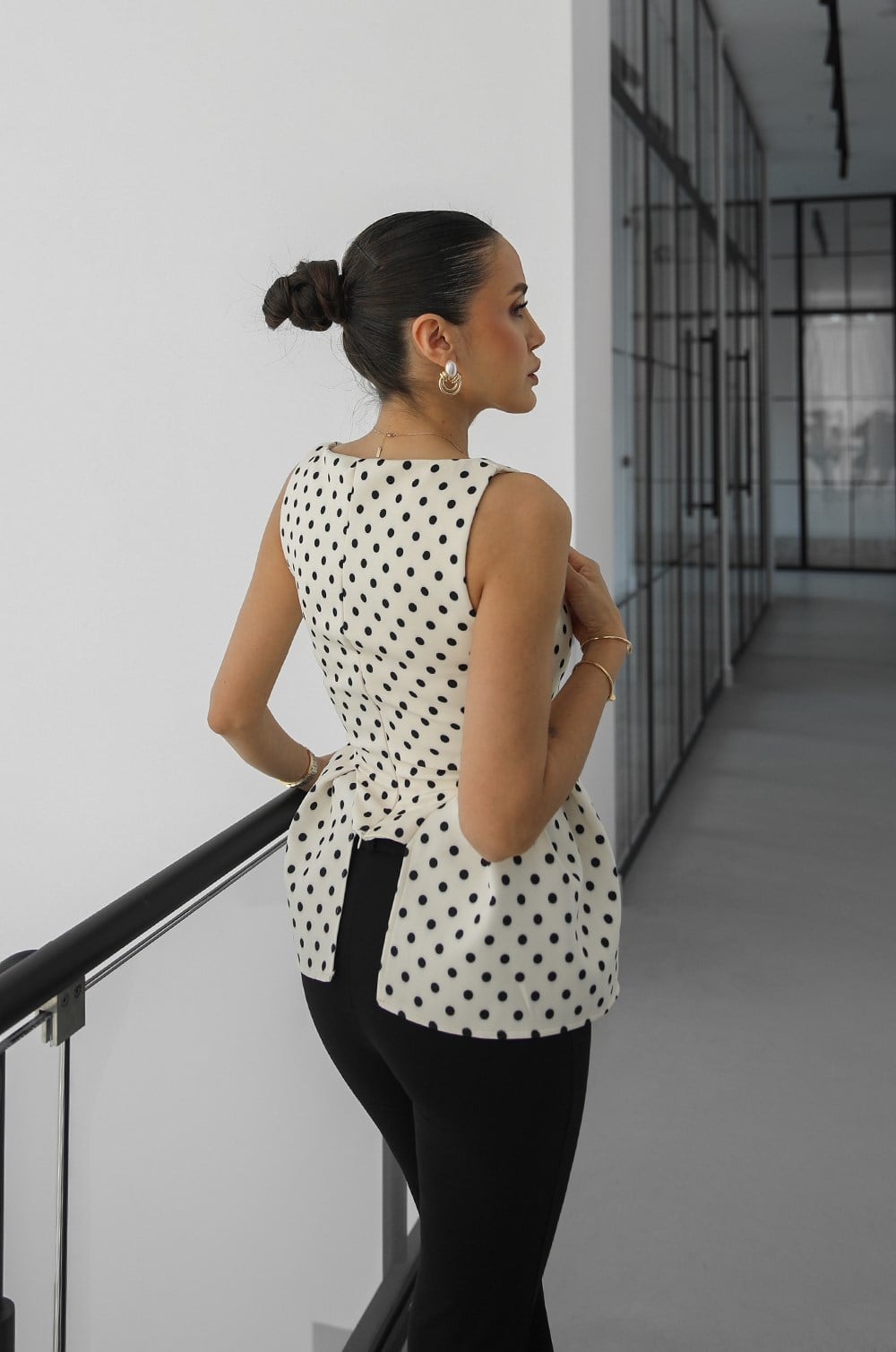 Peplum Sculpt Corse Dots Top - više boja
