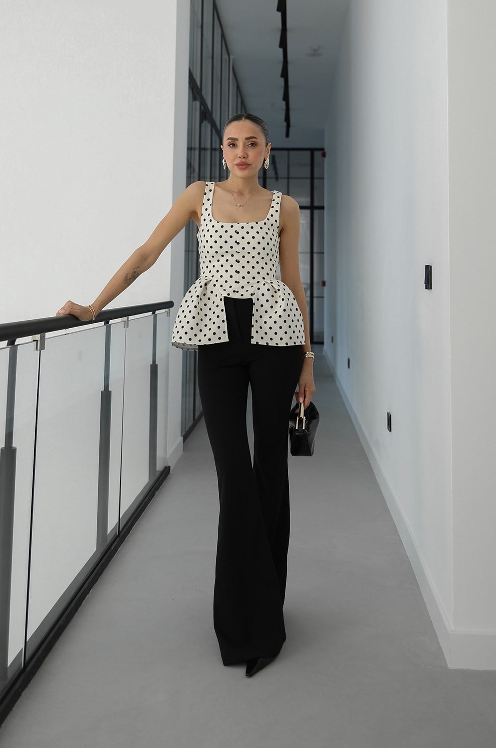 Peplum Sculpt Corse Dots Top - više boja