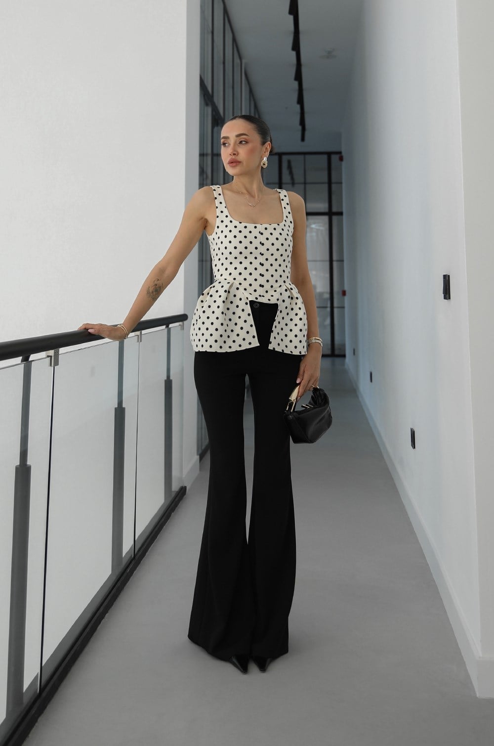 Peplum Sculpt Corse Dots Top - više boja