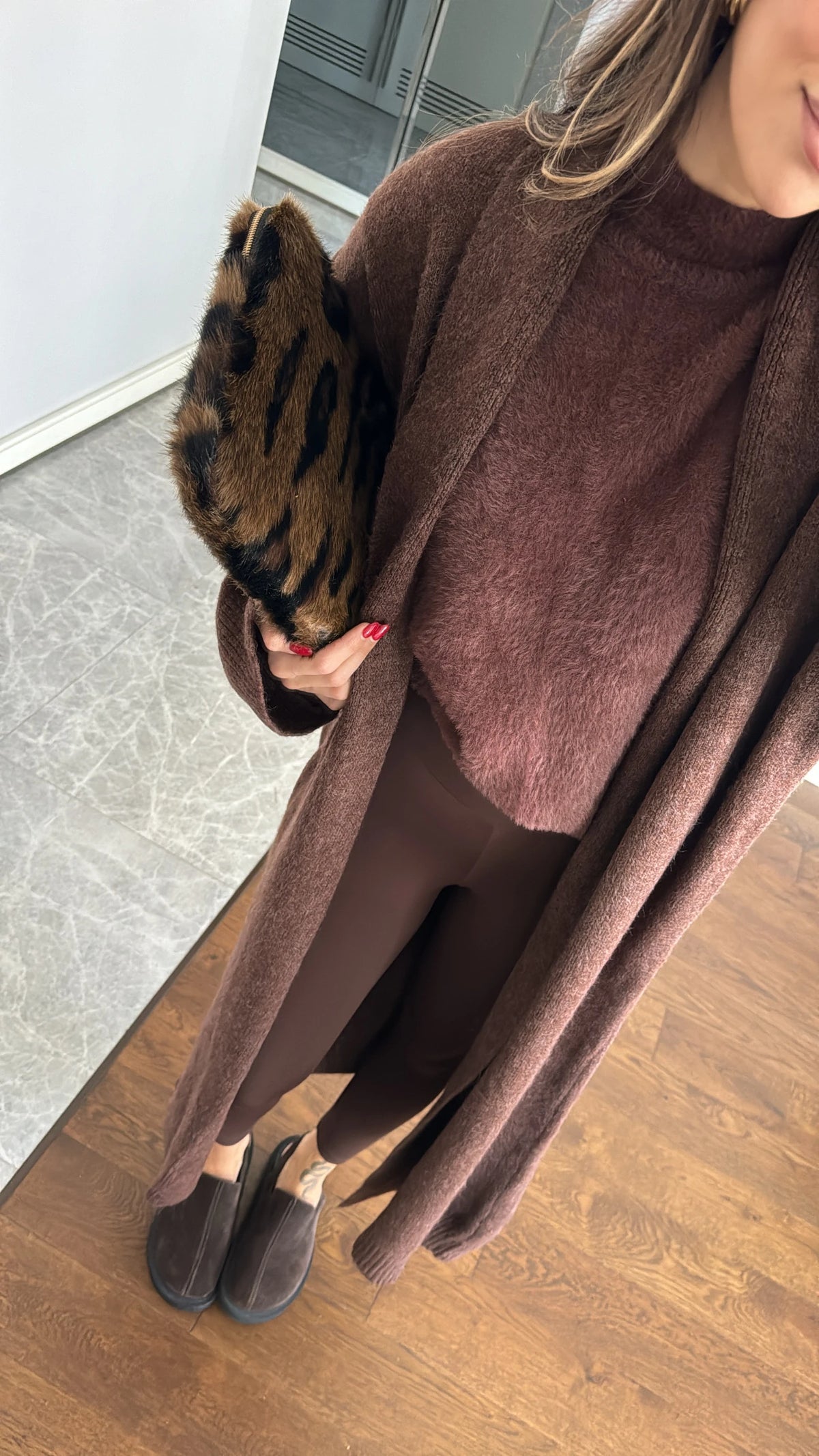 FH BRAND – Mocha Long Knit Cardigan, fotografija 2