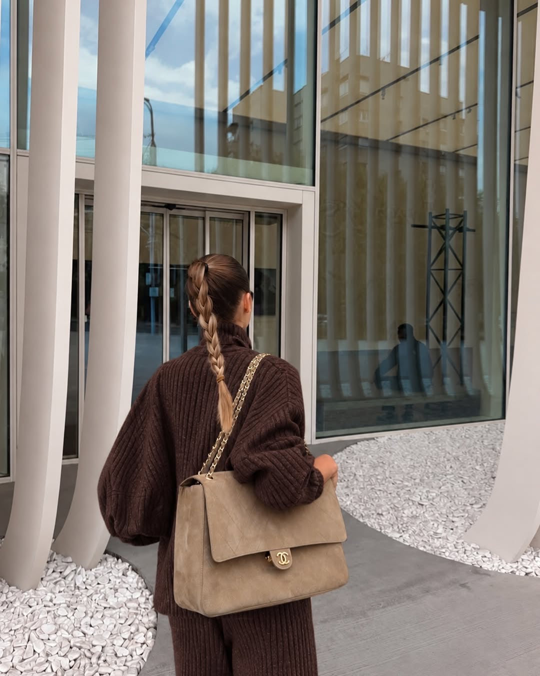 FH BRAND editorial — brown knit set